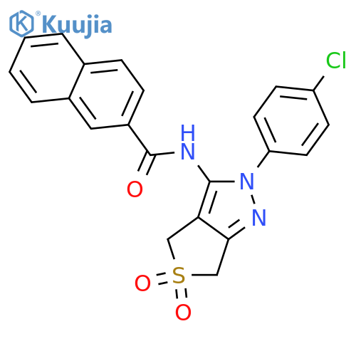 N-2-(4-chlorophenyl)-5,5-dioxo-2H,4H,6H-5lambda6-thieno3,4-cpyrazol-3-ylnaphthalene-2-carboxamide structure