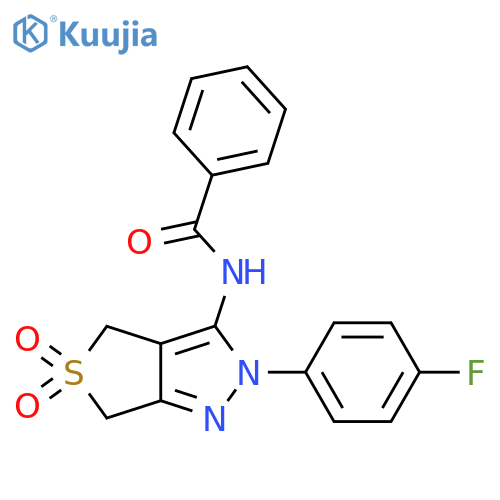 N-2-(4-fluorophenyl)-5,5-dioxo-2H,4H,6H-5lambda6-thieno3,4-cpyrazol-3-ylbenzamide structure