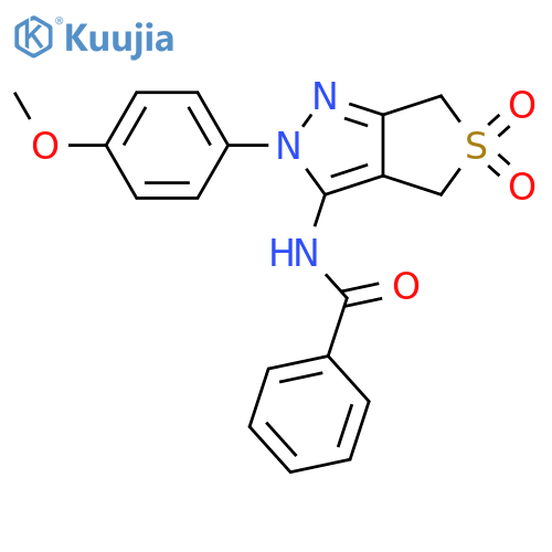 N-2-(4-methoxyphenyl)-5,5-dioxo-2H,4H,6H-5lambda6-thieno3,4-cpyrazol-3-ylbenzamide structure