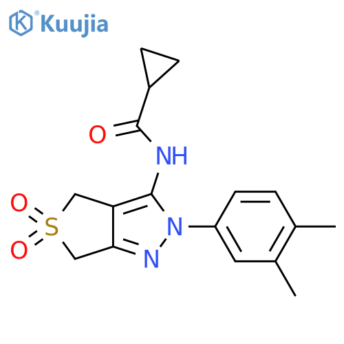 N-2-(3,4-dimethylphenyl)-5,5-dioxo-2H,4H,6H-5lambda6-thieno3,4-cpyrazol-3-ylcyclopropanecarboxamide structure