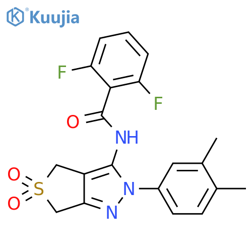 N-2-(3,4-dimethylphenyl)-5,5-dioxo-2H,4H,6H-5lambda6-thieno3,4-cpyrazol-3-yl-2,6-difluorobenzamide structure