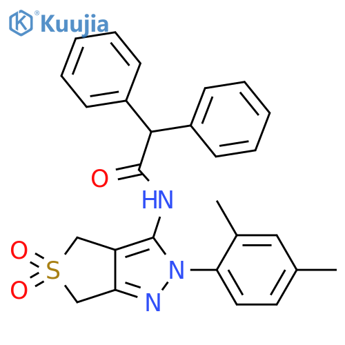 N-2-(2,4-dimethylphenyl)-5,5-dioxo-2H,4H,6H-5lambda6-thieno3,4-cpyrazol-3-yl-2,2-diphenylacetamide structure