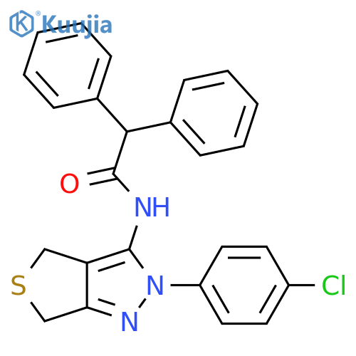 N-2-(4-chlorophenyl)-2H,4H,6H-thieno3,4-cpyrazol-3-yl-2,2-diphenylacetamide structure