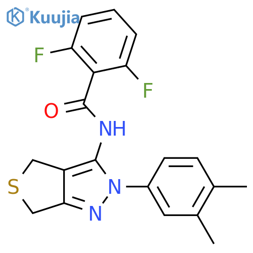 N-2-(3,4-dimethylphenyl)-2H,4H,6H-thieno3,4-cpyrazol-3-yl-2,6-difluorobenzamide structure