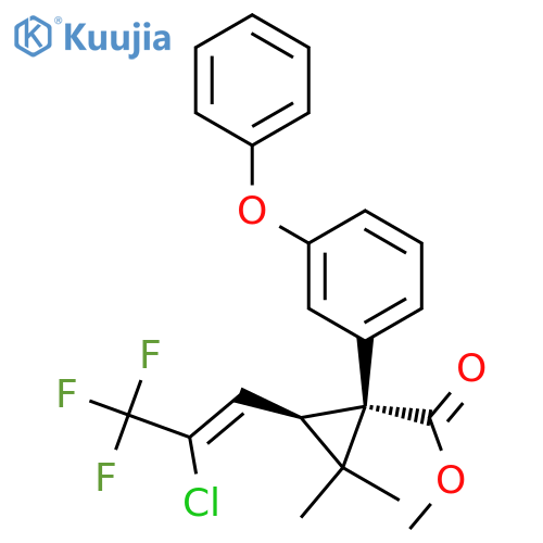 (3-phenoxyphenyl)methyl (1S,3R)-3-[(Z)-2-chloro-3,3,3-trifluoro-prop-1 -enyl]-2,2-dimethyl-cyclopropane-1-carboxylate structure