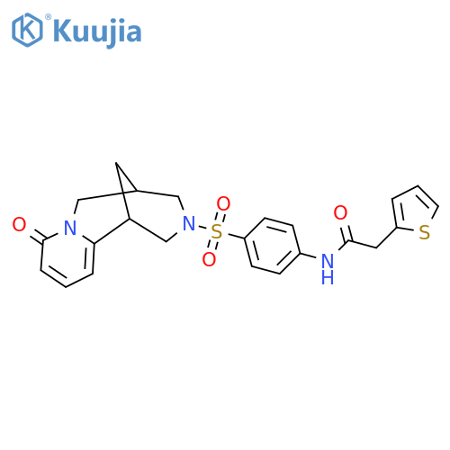N-4-({6-oxo-7,11-diazatricyclo7.3.1.0^{2,7}trideca-2,4-dien-11-yl}sulfonyl)phenyl-2-(thiophen-2-yl)acetamide structure