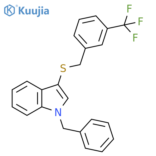 1-benzyl-3-({3-(trifluoromethyl)phenylmethyl}sulfanyl)-1H-indole structure