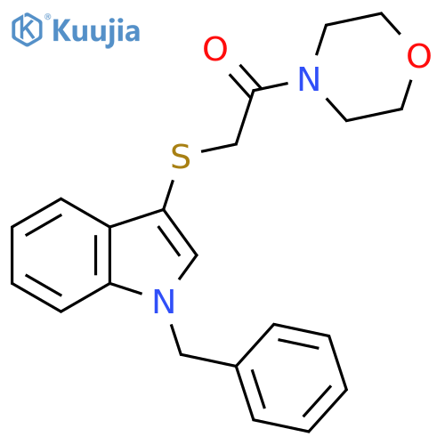 2-(1-benzyl-1H-indol-3-yl)sulfanyl-1-(morpholin-4-yl)ethan-1-one structure