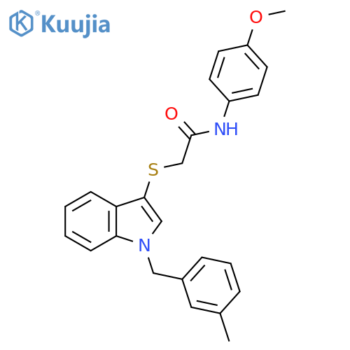 N-(4-methoxyphenyl)-2-({1-(3-methylphenyl)methyl-1H-indol-3-yl}sulfanyl)acetamide structure