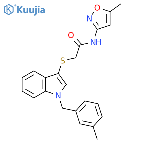 N-(5-methyl-1,2-oxazol-3-yl)-2-({1-(3-methylphenyl)methyl-1H-indol-3-yl}sulfanyl)acetamide structure