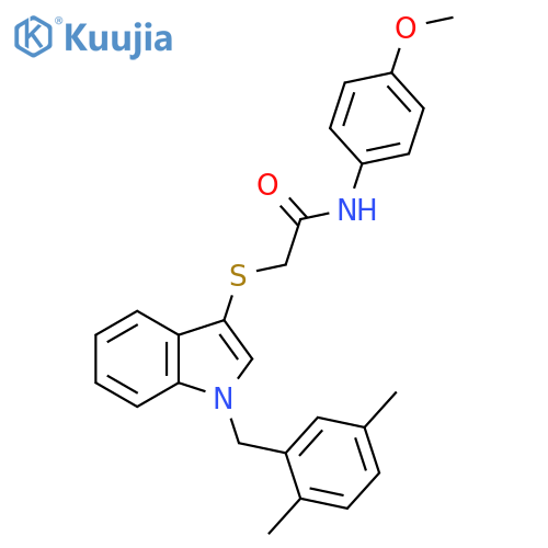 2-({1-(2,5-dimethylphenyl)methyl-1H-indol-3-yl}sulfanyl)-N-(4-methoxyphenyl)acetamide structure