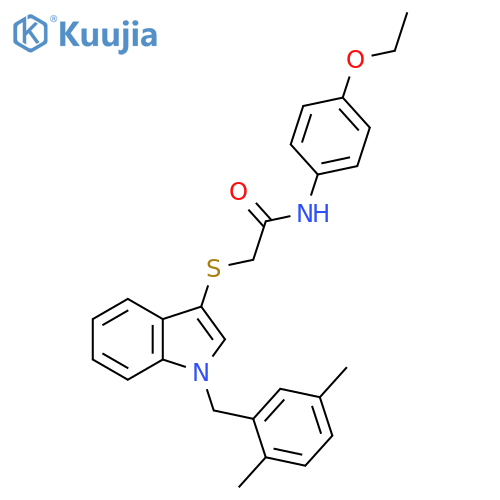 2-({1-(2,5-dimethylphenyl)methyl-1H-indol-3-yl}sulfanyl)-N-(4-ethoxyphenyl)acetamide structure