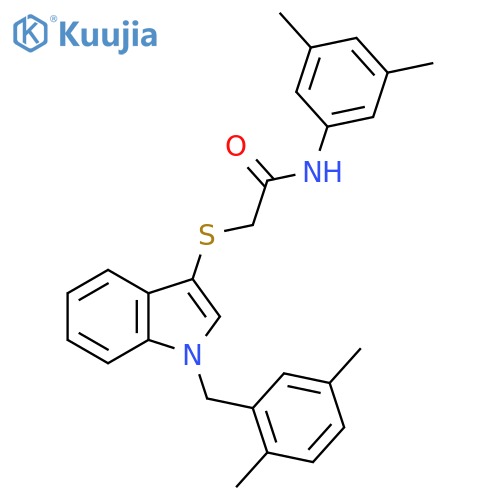 N-(3,5-dimethylphenyl)-2-({1-[(2,5-dimethylphenyl)methyl]-1H-indol-3-yl}sulfanyl)acetamide structure