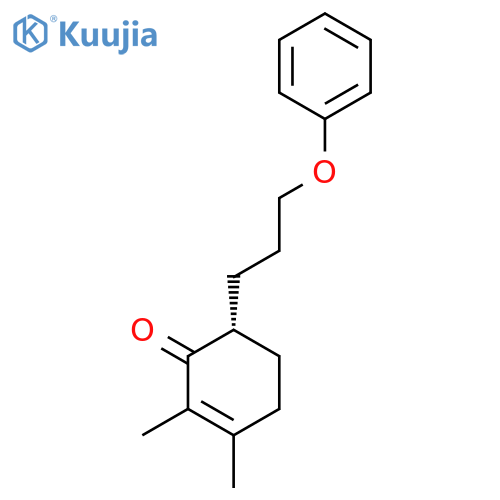 2-CYCLOHEXEN-1-ONE, 2,3-DIMETHYL-6-(3-PHENOXYPROPYL)-, (6S)- structure