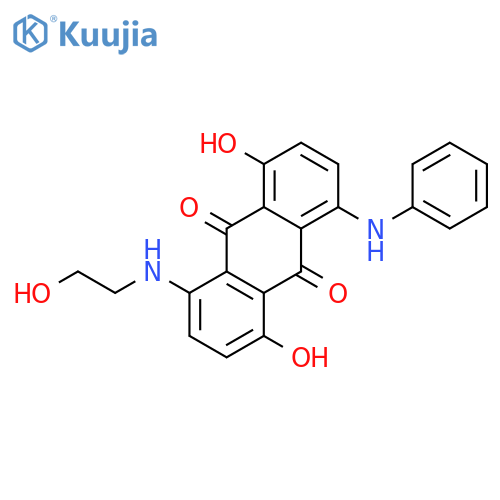 1,5-dihydroxy-4-[(2-hydroxyethyl)amino]-8-(phenylamino)anthraquinone structure