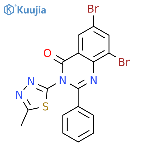 6,8-dibromo-3-(5-methyl-1,3,4-thiadiazol-2-yl)-2-phenylquinazolin-4(3H)-one structure