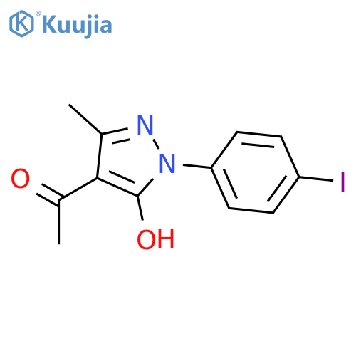 Ethanone, 1-[5-hydroxy-1-(4-iodophenyl)-3-methyl-1H-pyrazol-4-yl]- structure