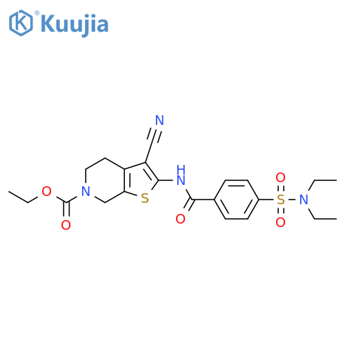 ethyl 3-cyano-2-4-(diethylsulfamoyl)benzamido-4H,5H,6H,7H-thieno2,3-cpyridine-6-carboxylate structure