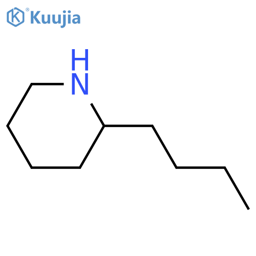 2-Butylpiperidine; (±)-form structure