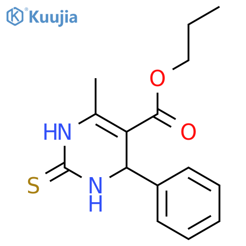 propyl 6-methyl-4-phenyl-2-thioxo-1,2,3,4-tetrahydro-5-pyrimidinecarboxylat e structure