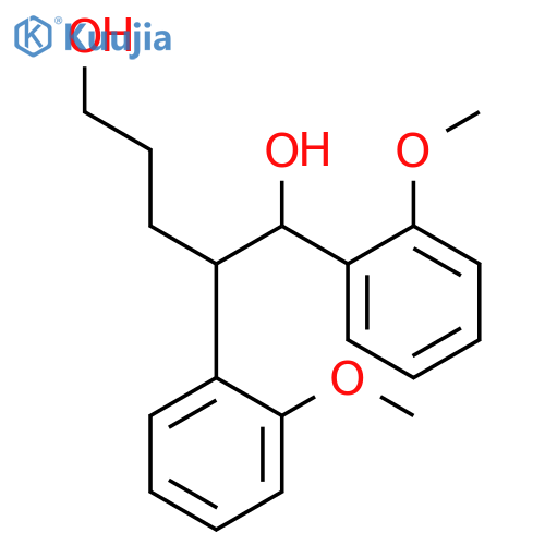 1,2-bis(2-methoxyphenyl)pentane-1,5-diol (en)1,5-Pentanediol, 1,2-bis(2-met hoxyphenyl)- (en) structure