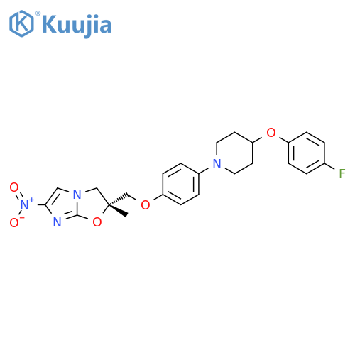 Imidazo[2,1-b]oxazole,2-[[4-[4-(4-fluorophenoxy)-1-piperidinyl]phenoxy]methyl]-2,3-dihydro-2-methyl-6-nitro-, (2R)- structure
