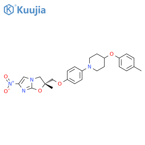 Imidazo[2,1-b]oxazole,2,3-dihydro-2-methyl-2-[[4-[4-(4-methylphenoxy)-1-piperidinyl]phenoxy]methyl]-6-nitro-, (2R)- structure