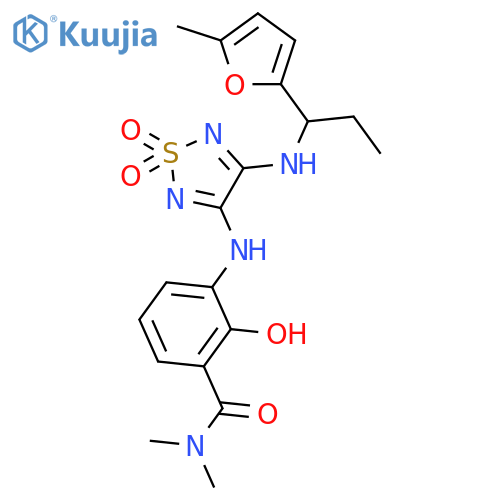 Benzamide,2-hydroxy-N,N-dimethyl-3-[[4-[[(1S)-1-(5-methyl-2-furanyl)propyl]amino]-1,1-dioxido-1,2,5-thiadiazol-3-yl]amino]- structure