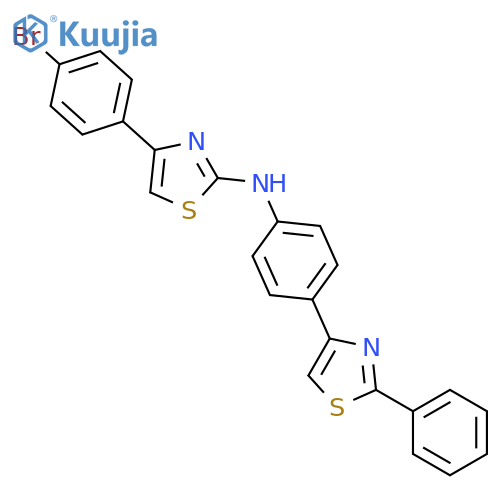 4-(4-bromophenyl)-N-[4-(2-phenyl-1,3-thiazol-4-yl)phenyl]-1,3-thiazol-2-amine structure