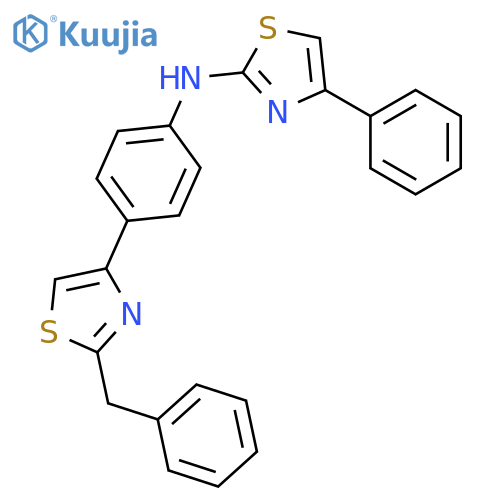 N-[4-(2-benzyl-1,3-thiazol-4-yl)phenyl]-4-phenyl-1,3-thiazol-2-amine structure