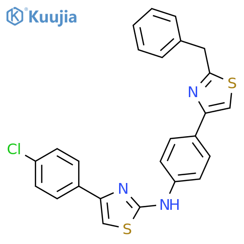N-[4-(2-benzyl-1,3-thiazol-4-yl)phenyl]-4-(4-chlorophenyl)-1,3-thiazol-2-amine structure