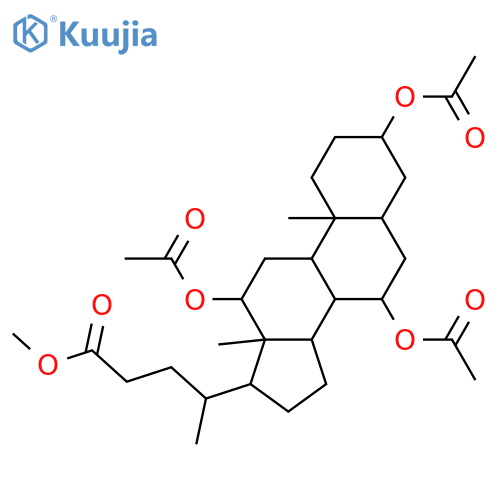 methyl (3alpha,5beta,7alpha,12alpha)-3,7,12-tris(acetyloxy)cholan-24-oate structure