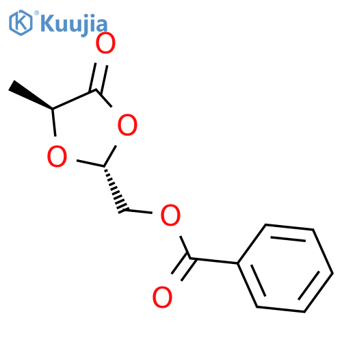 1,3-Dioxolan-4-one, 2-[(benzoyloxy)methyl]-5-methyl-, (2R,5S)-rel- structure