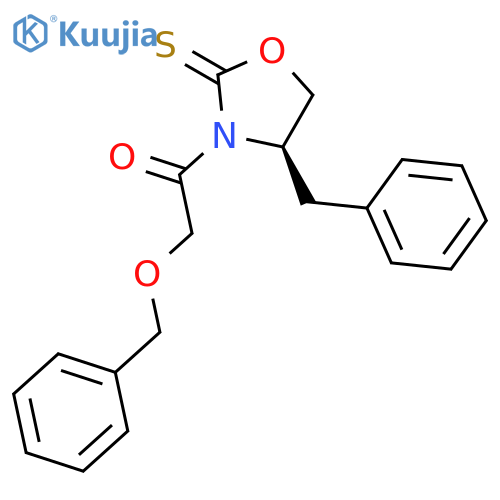 2-Oxazolidinethione, 3-[(phenylmethoxy)acetyl]-4-(phenylmethyl)-, (4R)- structure