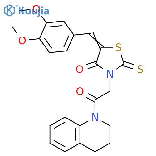 (5Z)-5-(3,4-dimethoxyphenyl)methylidene-3-2-oxo-2-(1,2,3,4-tetrahydroquinolin-1-yl)ethyl-2-sulfanylidene-1,3-thiazolidin-4-one structure