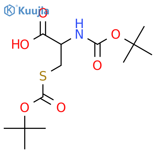 2-Tert-butoxycarbonylamino-3-tert-butoxycarbonylsulfanyl-propionic acid structure