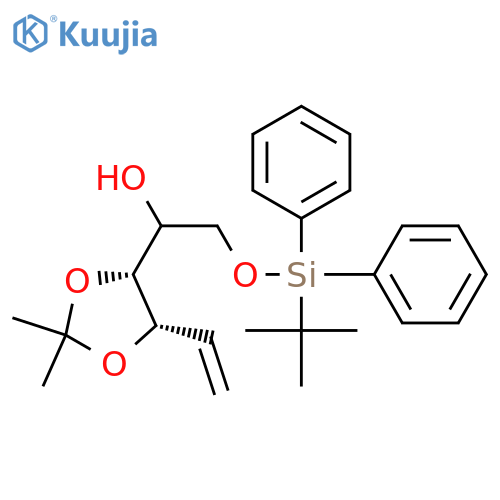 (R)-2-(tert-butyldiphenylsilyloxy)-1-((4R,5S)-2,2-dimethyl-5-vinyl-1,3-dioxolan-4-yl)ethanol structure