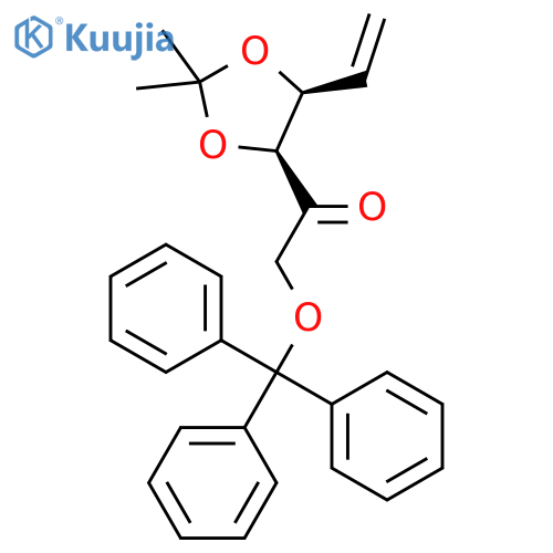 L-erythro-Hex-5-en-2-ulose,5,6-dideoxy-3,4-O-(1-methylethylidene)-1-O-(triphenylmethyl)- structure
