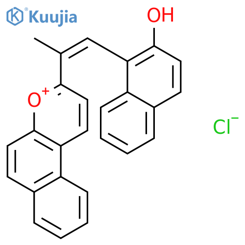3-[(E)-2-(2-hydroxynaphthalen-1-yl)-1-methylethenyl]benzo[f]chromenium chloride structure