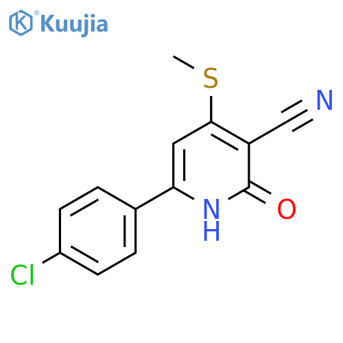6-(4-Chlorophenyl)-4-(methylsulfanyl)-2-oxo-1,2-dihydro-3-pyridinecarbonitrile structure