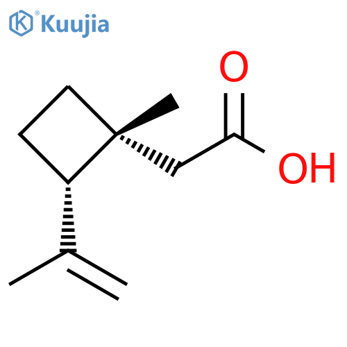 Cyclobutaneacetic acid, 1-methyl-2-(1-methylethenyl)-, (1R,2S)- structure
