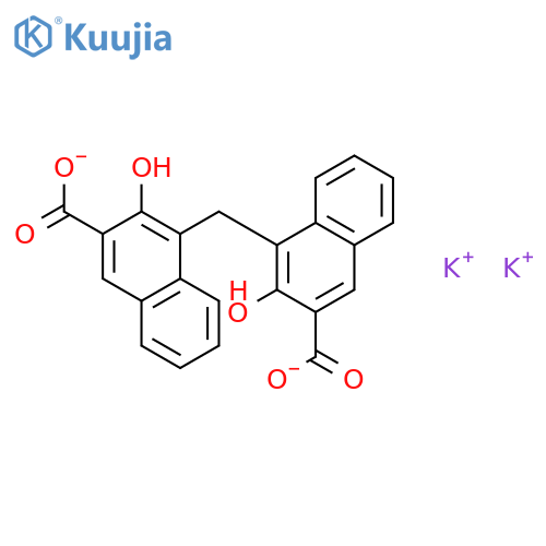 dipotassium 4,4'-methylenebis[3-hydroxy-2-naphthoate] structure