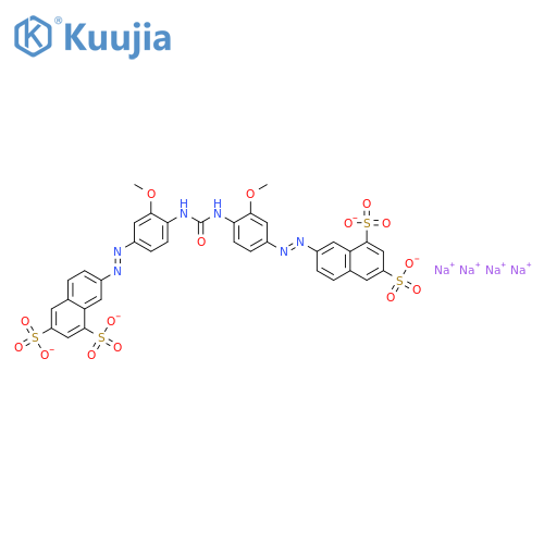 tetrasodium 7,7'-[carbonylbis[imino(3-methoxy-4,1-phenylene)azo]]bisnaphthalene-1,3-disulphonate structure
