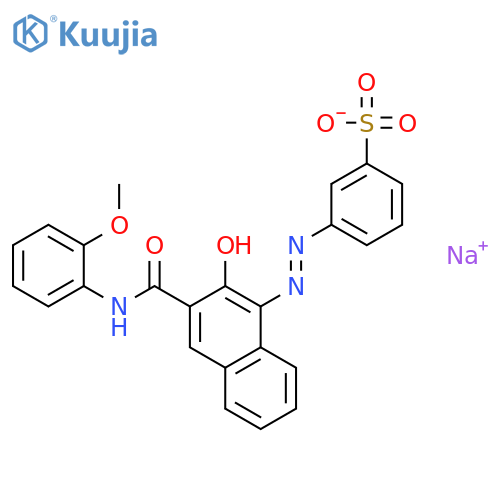 sodium 3-[[2-hydroxy-3-[(2-methoxyphenyl)carbamoyl]-1-naphthyl]azo]benzenesulphonate structure