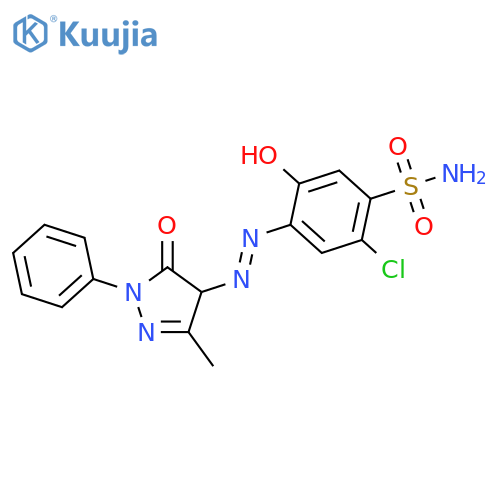 2-chloro-4-[(4,5-dihydro-3-methyl-5-oxo-1-phenyl-1H-pyrazol-4-yl)azo]-5-hydroxybenzenesulphonamide structure