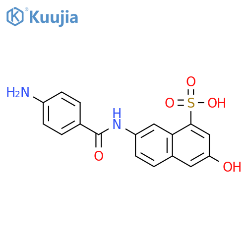 7-[(4-aminobenzoyl)amino]-3-hydroxynaphthalene-1-sulphonic acid structure
