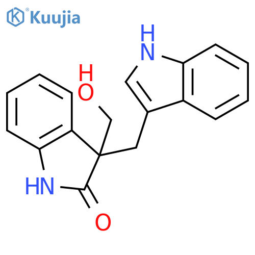 2H-Indol-2-one, 1,3-dihydro-3-(hydroxymethyl)-3-(1H-indol-3-ylmethyl)- structure