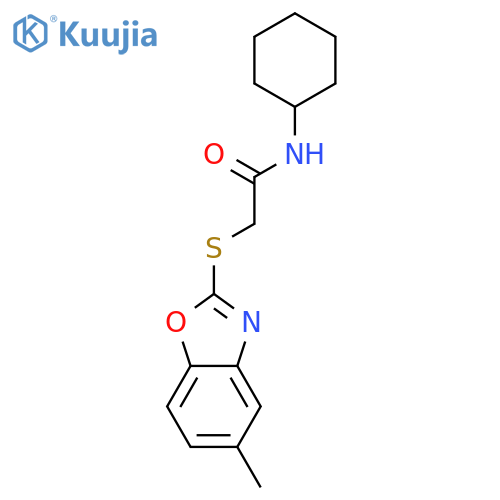 ACETAMIDE, N-CYCLOHEXYL-2-[(5-METHYL-2-BENZOXAZOLYL)THIO]- structure