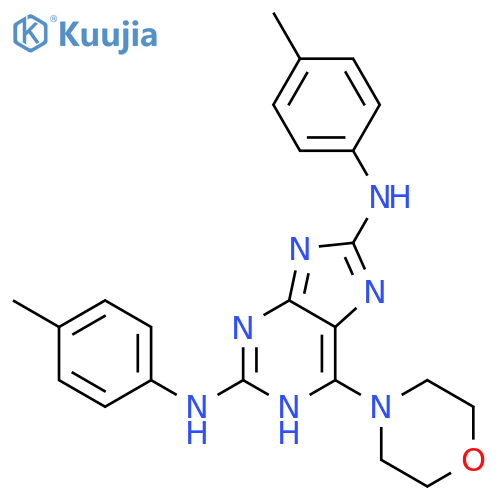 1H-Purine-2,8-diamine, N,N'-bis(4-methylphenyl)-6-(4-morpholinyl)- structure