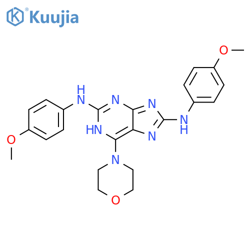 1H-Purine-2,8-diamine, N,N'-bis(4-methoxyphenyl)-6-(4-morpholinyl)- structure